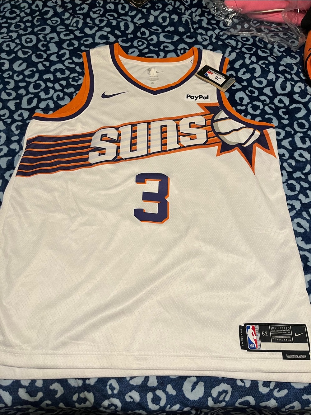 Nike White Phoenix Suns #3 Jersey with Purple and Orange Accents